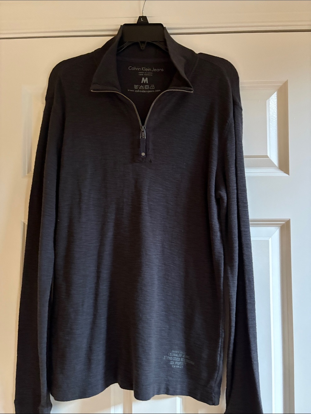 New Calvin Klein Men’s Charcoal Half-Zip Pullover shirt